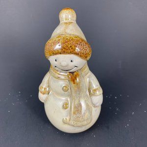 Adorable, Handmade, Glazed Ceramic Figure of a Bundled Up Child is 4 3/4 inches